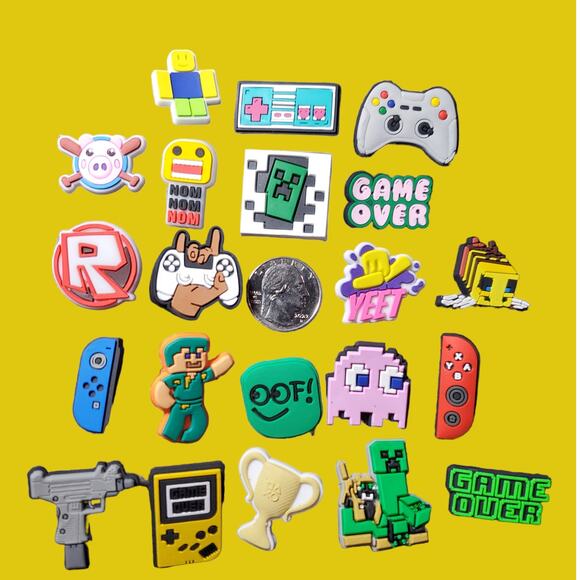 21 Video Game Themed Croc Charms - Shoe Accessories - Picture 1 of 6